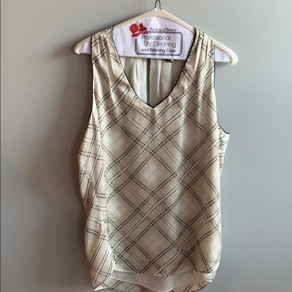 Pattern cream, tan and black camisole.